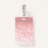 ロゴ美しいサロンIDカードフェイクピンクグリッター バッジ (裏面クリップ)