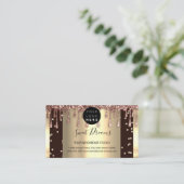 ロゴ美しいメイクアップ爪、 ネイルドリップスパQRコード 名刺 (スタンド正面)