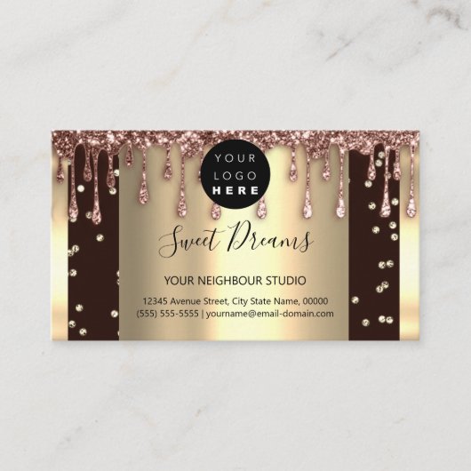 ロゴ美しいメイクアップ爪、 ネイルドリップスパQRコード 名刺 (正面)