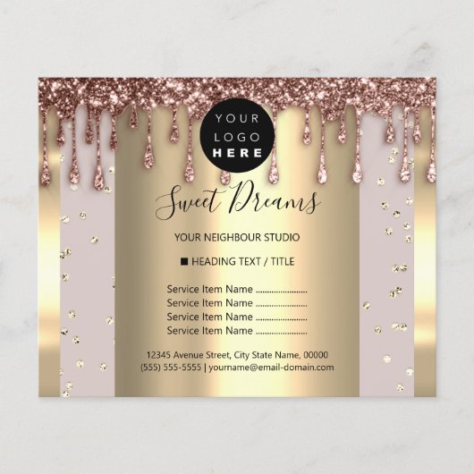 ロゴ美しいメイクアップ爪、 ネイル価格表バラスパ チラシ (正面)