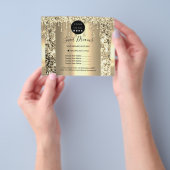 ロゴ美しいメイクアップ爪、 ネイル価格表金ゴールドグリッター チラシ (手)