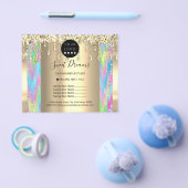 ロゴ美しいメイクアップ爪、 ネイル価格表金ゴールドパステル チラシ (シングル)