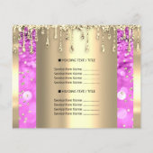 ロゴ美しいメイクアップ爪、 ネイル価格表金ゴールドピンキー チラシ (裏面)