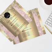 ロゴ美しいメイクアップ爪、 ネイル価格表金ゴールドピンク チラシ