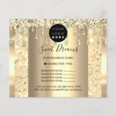 ロゴ美しいメイクアップ爪、 ネイル価格表金ゴールドルクス チラシ (正面)