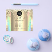 ロゴ美しいメイクアップ爪、 ネイル価格表金ゴールドレインボー チラシ (シングル)