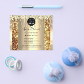 ロゴ美しいメイクアップ爪、 ネイル価格表金ゴールド火花 チラシ (シングル)