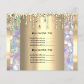 ロゴ美しいメイクアップ爪、 ネイル価格表黄金乾燥 チラシ (裏面)