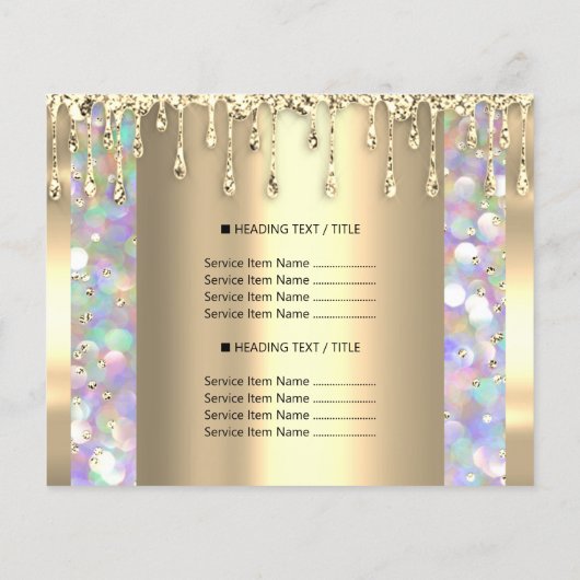 ロゴ美しいメイクアップ爪、 ネイル価格表黄金乾燥 チラシ (裏面)