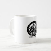 ロゴ芸術的ブラックとホワイトのコーヒーマグ コーヒーマグカップ (正面左)