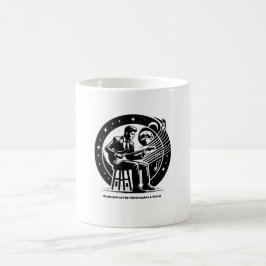 ロゴ芸術的ブラックとホワイトのコーヒーマグ コーヒーマグカップ