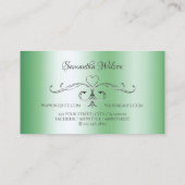 ロゴ華美付きシルバーコーナー発光グリーン 名刺 (裏面)