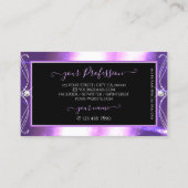 ロゴ華美付き豪華な黒紫色の輝く宝石 名刺 (裏面)