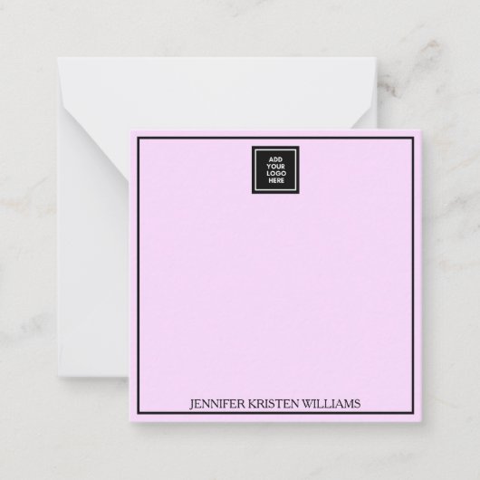 ロゴ薄いラ縁どバネルエレガント ノートカード (正面)