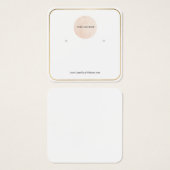 ロゴ薄い金ゴールド縁どイヤリングディスプレイカード (正面&裏面)