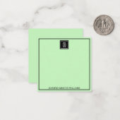 ロゴ薄縁どいパーソナライズされた薄い緑エレガント色 ノートカード (正面/裏面インサイチュ)