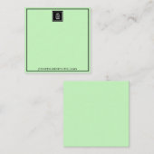 ロゴ薄縁どいパーソナライズされた薄い緑エレガント色 ノートカード (正面/裏面)