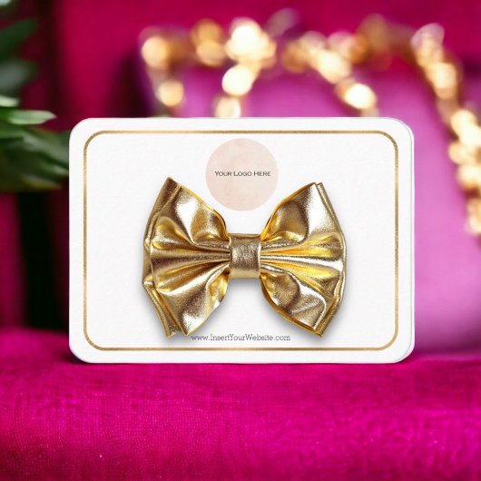 ロゴ虹の弓のヘアクリップが水平に表示 名刺