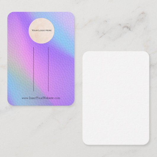 ロゴ虹色の弓のヘアクリップを垂直に表示 名刺 (正面/裏面)