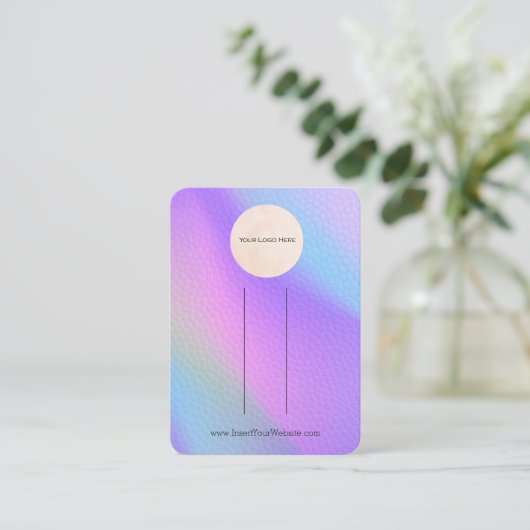 ロゴ虹色の弓のヘアクリップを垂直に表示 名刺 (スタンド正面)