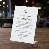 ロゴ衣料品小売店舗の返品ポリシーの追加 台座サイン