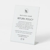 ロゴ衣料品小売店舗の返品ポリシーの追加 台座サイン (正面)