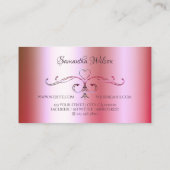 ロゴ装飾付き明るいピンクの緑のグラデーション 名刺 (裏面)