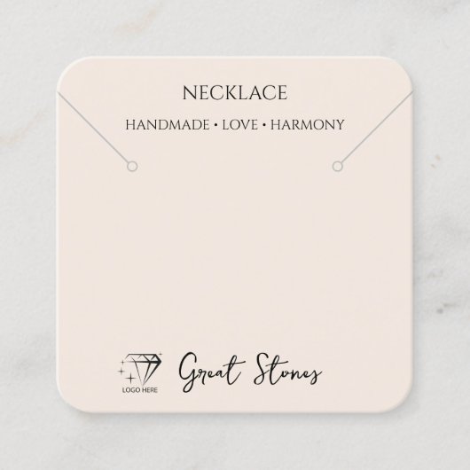 ロゴ製品パッケージのネックレスホルダーの追加 スクエア名刺 (正面)