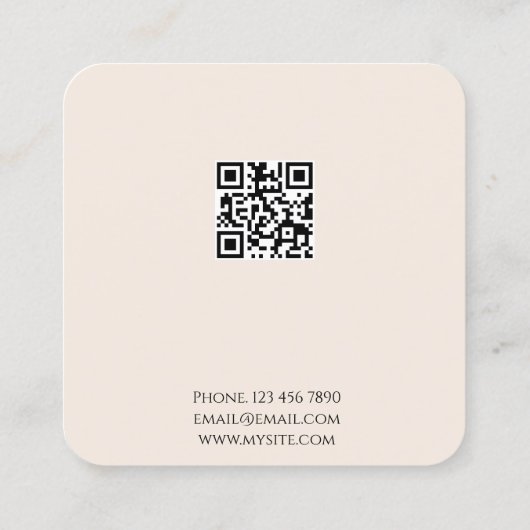 ロゴ製品パッケージのネックレスホルダーの追加 スクエア名刺 (裏面)