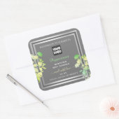 ロゴ製品パッケージングラベルフローラグレーシルバー スクエアシール (封筒)