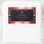 ロゴ製品ラベル付き絶妙な黒の光沢のある赤 長方形シール (バッグ)