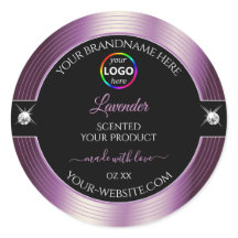 ロゴ製品ラベル付き豪華ブラックシャイニーパープル