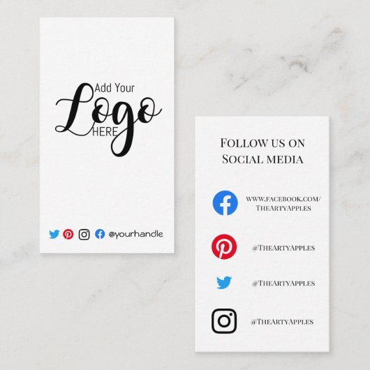 ロゴ製品注文の挿入カードの追加シンプル 名刺 (正面/裏面)