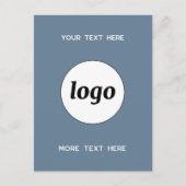 ロゴ販売促進ビジネスほこりっぽいブルー ポストカード (正面)