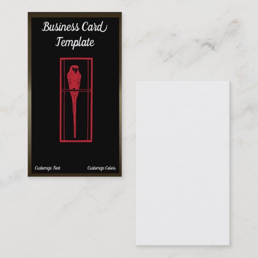 ロゴ赤いオウムの名刺 名刺 (正面/裏面)