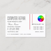 ロゴ赤と白付きペルシアシックプロフェッショナル 名刺 (裏面)