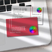 ロゴ赤と白付きペルシアシックプロフェッショナル 名刺