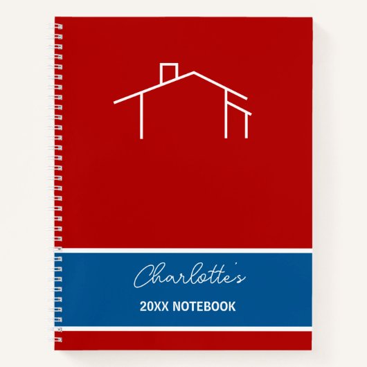 ロゴ赤白青ビジネスプランナーノートブック ノートブック (正面)