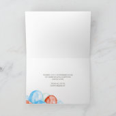 ロゴ赤青バルーン企業のハッピーバースデー カード (内部)