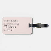 ロゴ赤面ピンクビジネス ラゲッジタグ (裏面横)