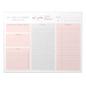 ロゴ赤面ピンクモダン色なし毎日プランナー ノートパッド (正面)