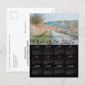 ロゴ追加 モネ アート絵画 カレンダー 2027 ビジネス シーズンポストカード (正面/裏面)
