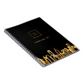 ロゴ金ゴールドシティskylineブラックビジネス実在エステート ノートブック (右側)