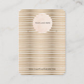 ロゴ金ゴールドストリップイヤリングディスプレイカード(縦) 名刺 (正面)