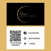 ロゴ金ゴールドブラックソーシャルメディアのミニマル 名刺