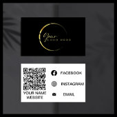 ロゴ金ゴールドブラックソーシャルメディアのミニマル 名刺