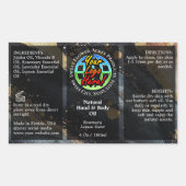 ロゴ金ゴールドボトルラベル4ozまたは油スポイト製品 長方形シール (正面)