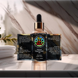 ロゴ金ゴールドボトルラベル4ozまたは油スポイト製品 長方形シール