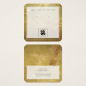 ロゴ金ゴールドメタリック大理石イヤリングディスプレイカードの追加 (正面&裏面)