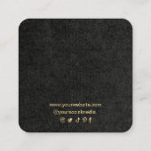 ロゴ金ゴールドラグジュアリーフレームイヤリングディスプレイカードの追加 スクエア名刺 (裏面)